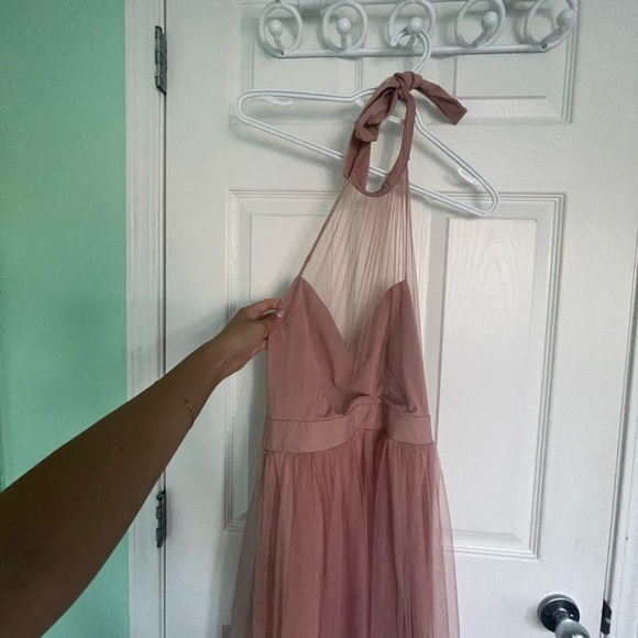 Blush Tulle Halter maxi dress - Picture 3 of 3